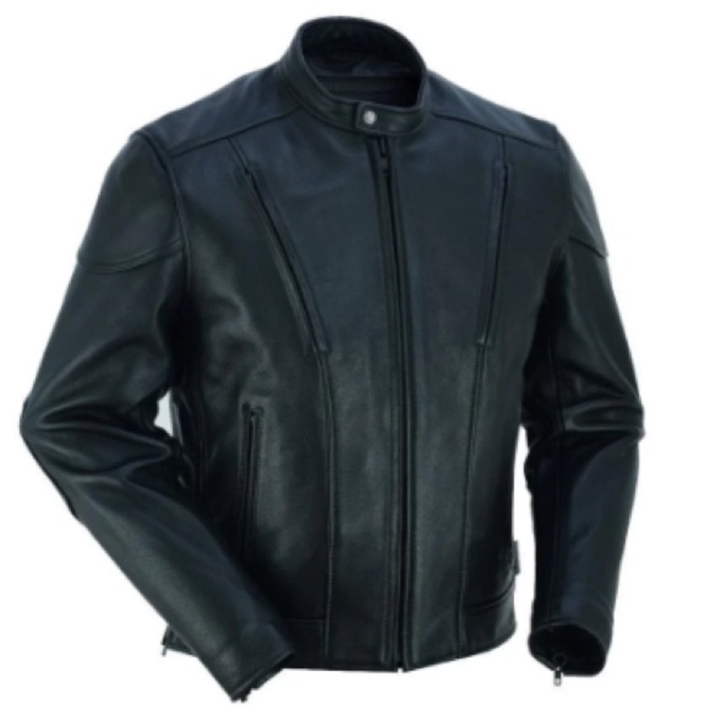 FTW USA Mens Black Leather Moto Jacket Sz 46 Rider Lane Splitter Alley Chicago